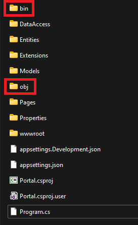 Remove both bin and obj 