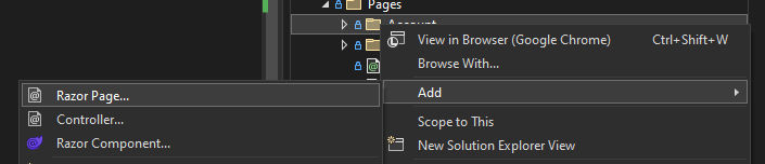 Add Razor Page