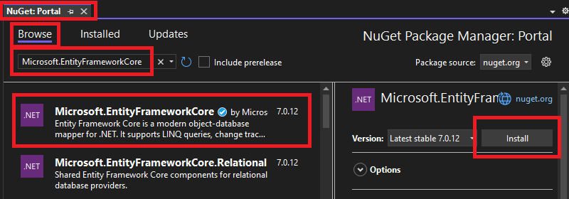 NuGet: Portal